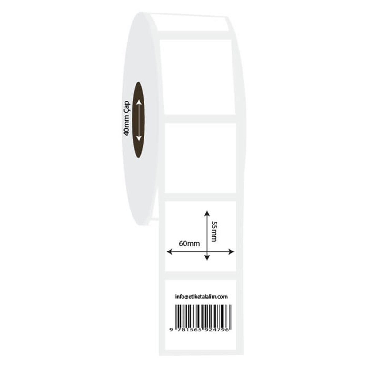 PP Opak Etiket60mm x 55mm PP Opak Etiket
