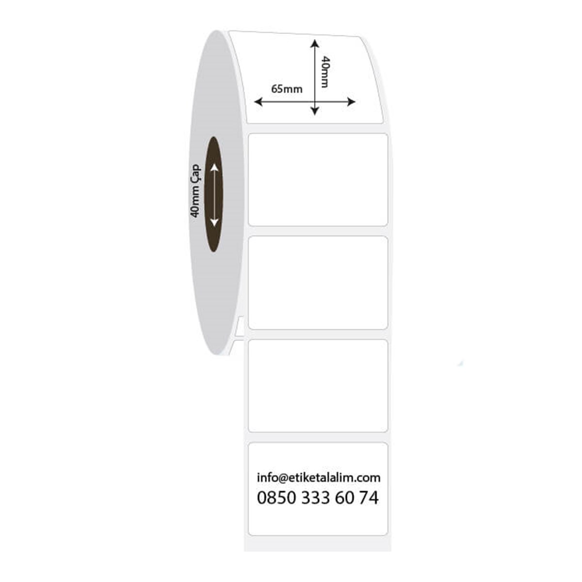 PP Opak Etiket65mm x 40mm PP Opak Etiket
