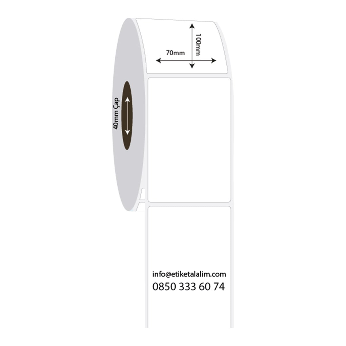 PP Opak Etiket70mm x 100mm PP Opak Etiket