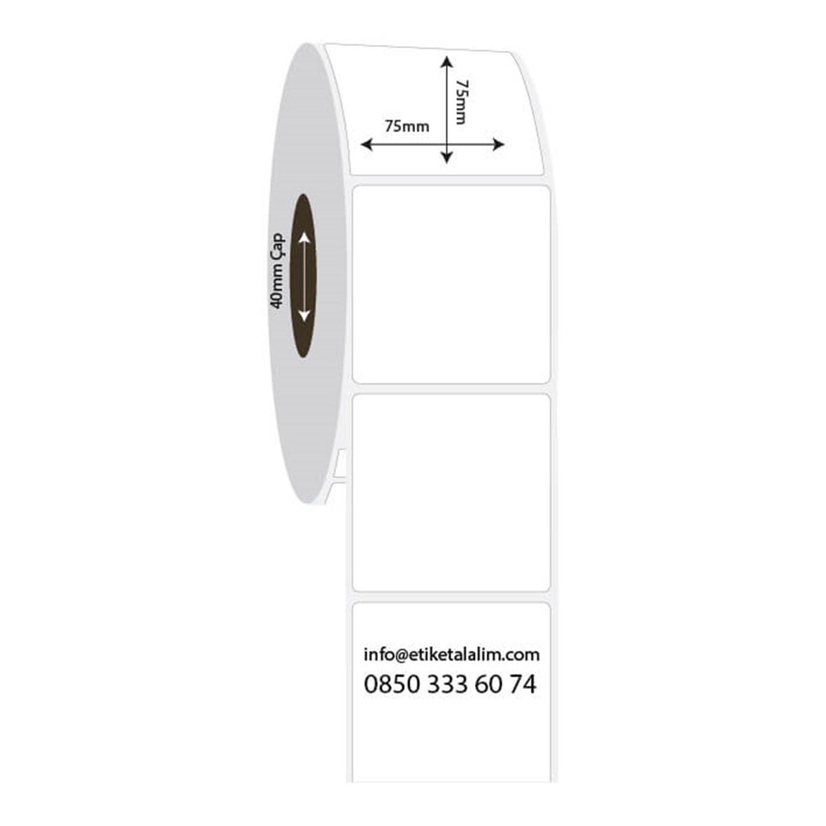 PP Opak Etiket75mm x 75mm PP Opak Etiket