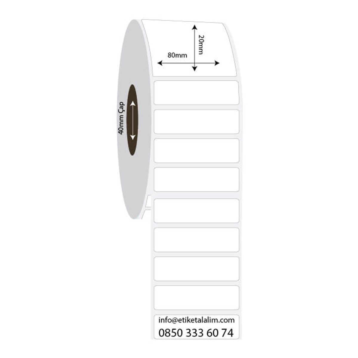 PP Opak Etiket80mm x 20mm PP Opak Etiket