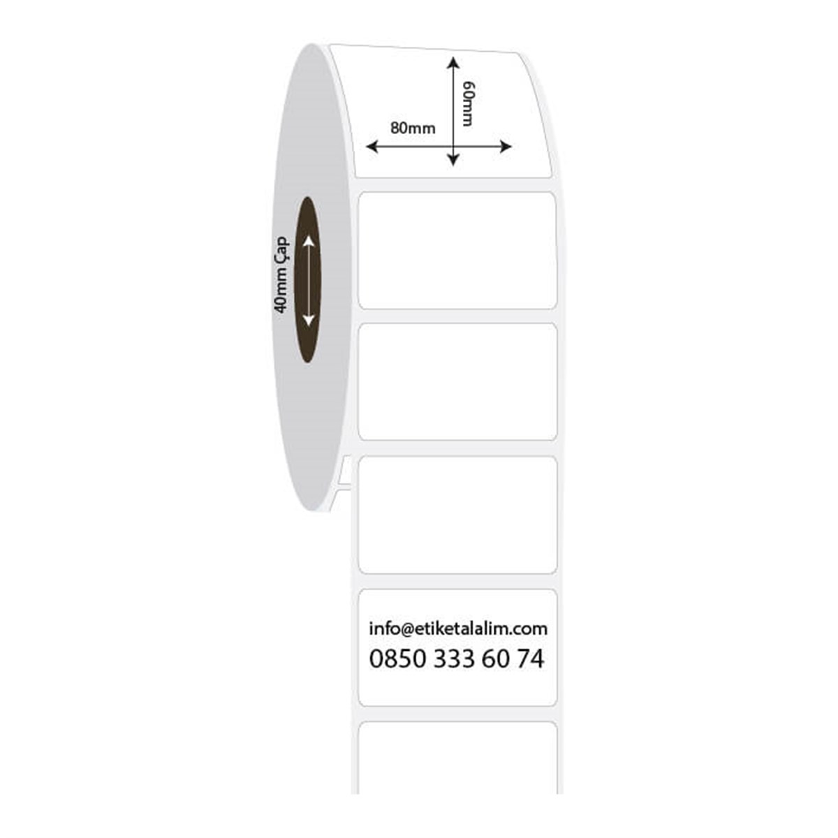 PP Opak Etiket80mm x 60mm PP Opak Etiket