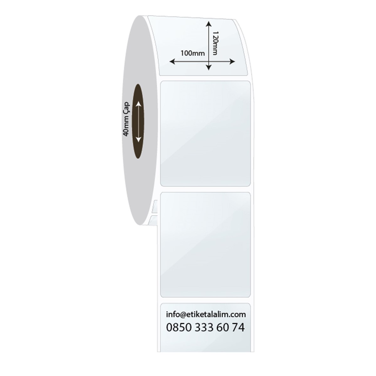 PP Şeffaf Etiket100mm x 120mm PP Şeffaf Etiket