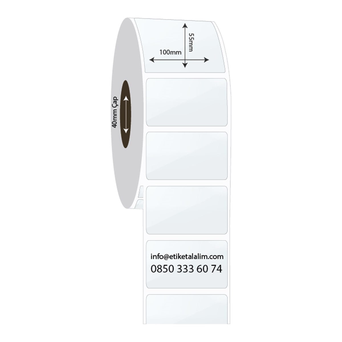 PP Şeffaf Etiket100mm x 55mm PP Şeffaf Etiket