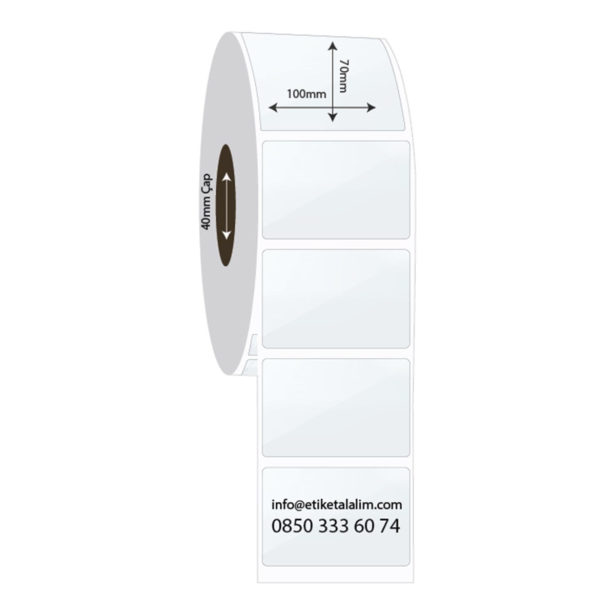 PP Şeffaf Etiket100mm x 70mm PP Şeffaf Etiket