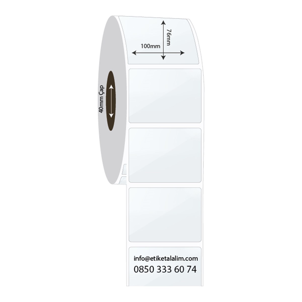 PP Şeffaf Etiket100mm x 76mm PP Şeffaf Etiket