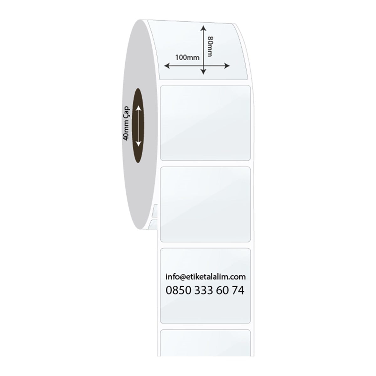 PP Şeffaf Etiket100mm x 80mm PP Şeffaf Etiket