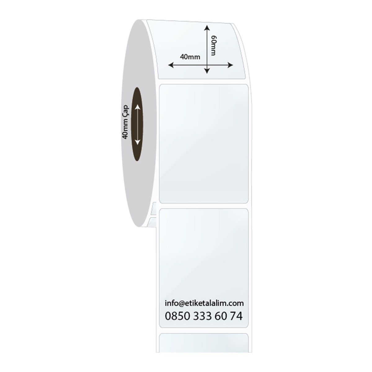PP Şeffaf Etiket40mm x 60mm PP Şeffaf Etiket