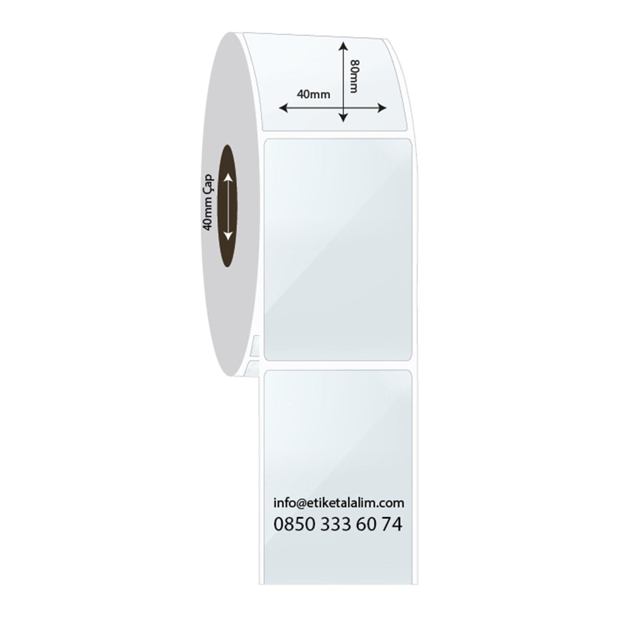 PP Şeffaf Etiket40mm x 80mm PP Şeffaf Etiket