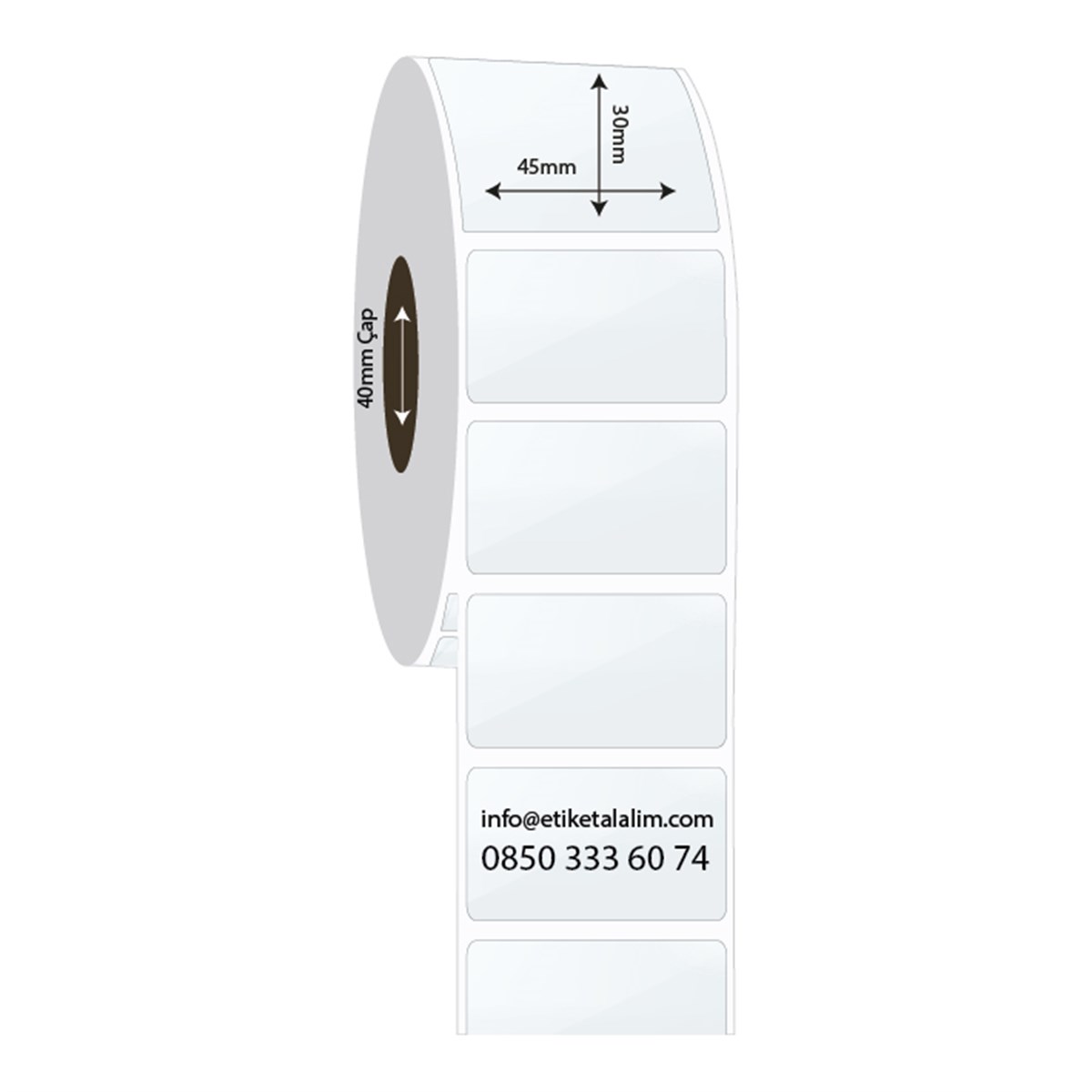 PP Şeffaf Etiket45mm x 30mm PP Şeffaf Etiket