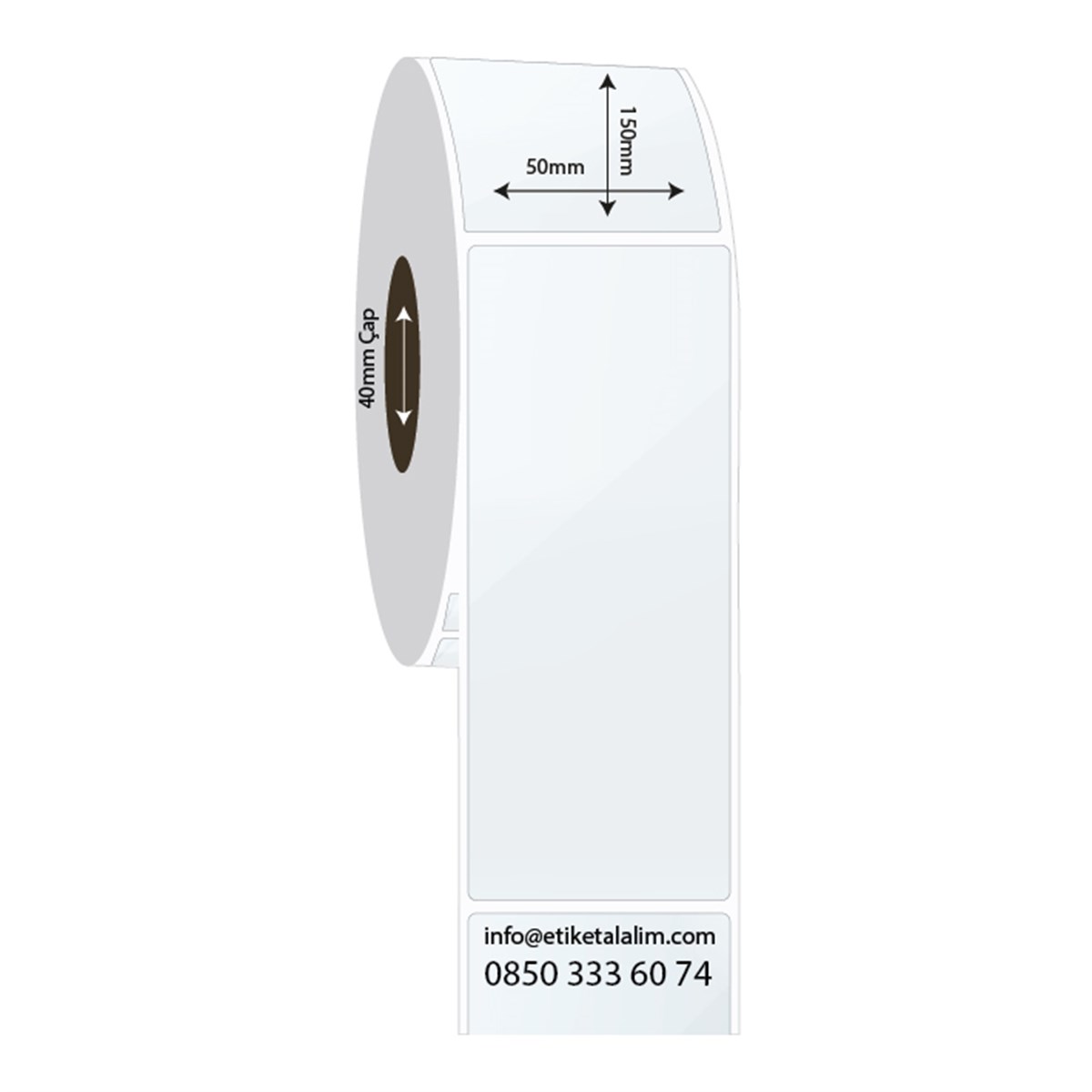 PP Şeffaf Etiket50mm x 150mm PP Şeffaf Etiket