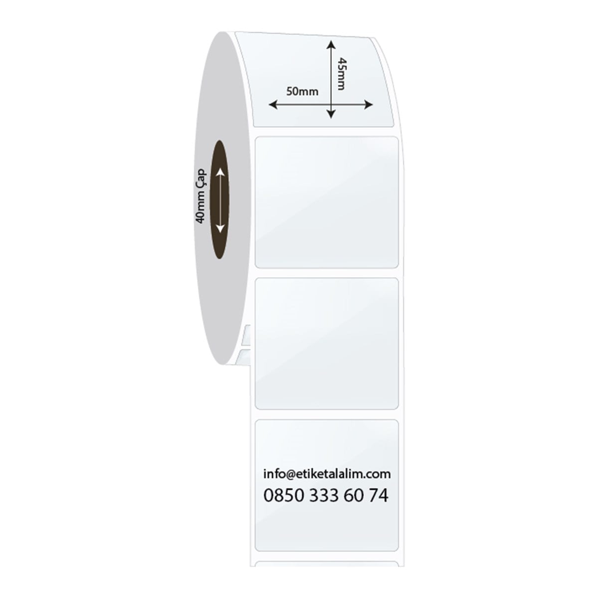 PP Şeffaf Etiket50mm x 45mm PP Şeffaf Etiket