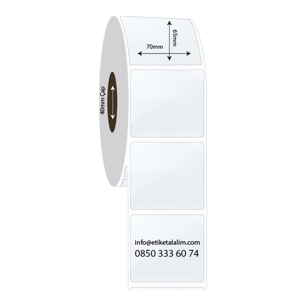 PP Şeffaf Etiket70mm x 65mm PP Şeffaf Etiket