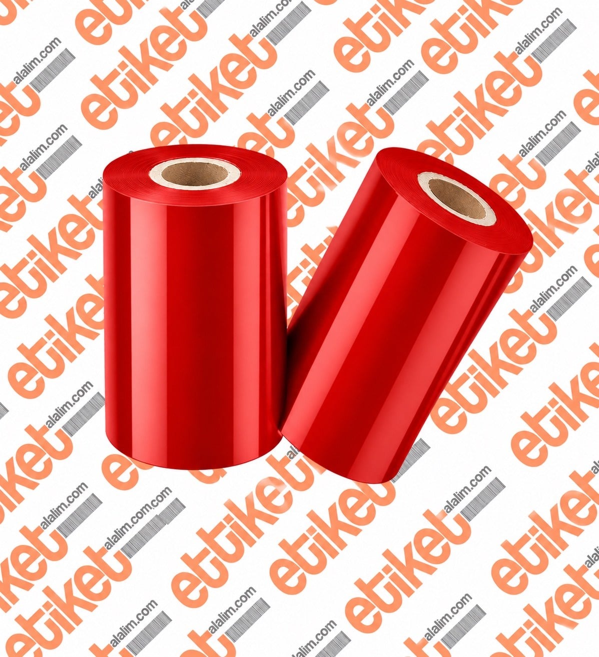 Renkli Wax Ribonlar110mm x 300 Metre Dışa Sarım (Outside) Kırmızı Wax Ribon