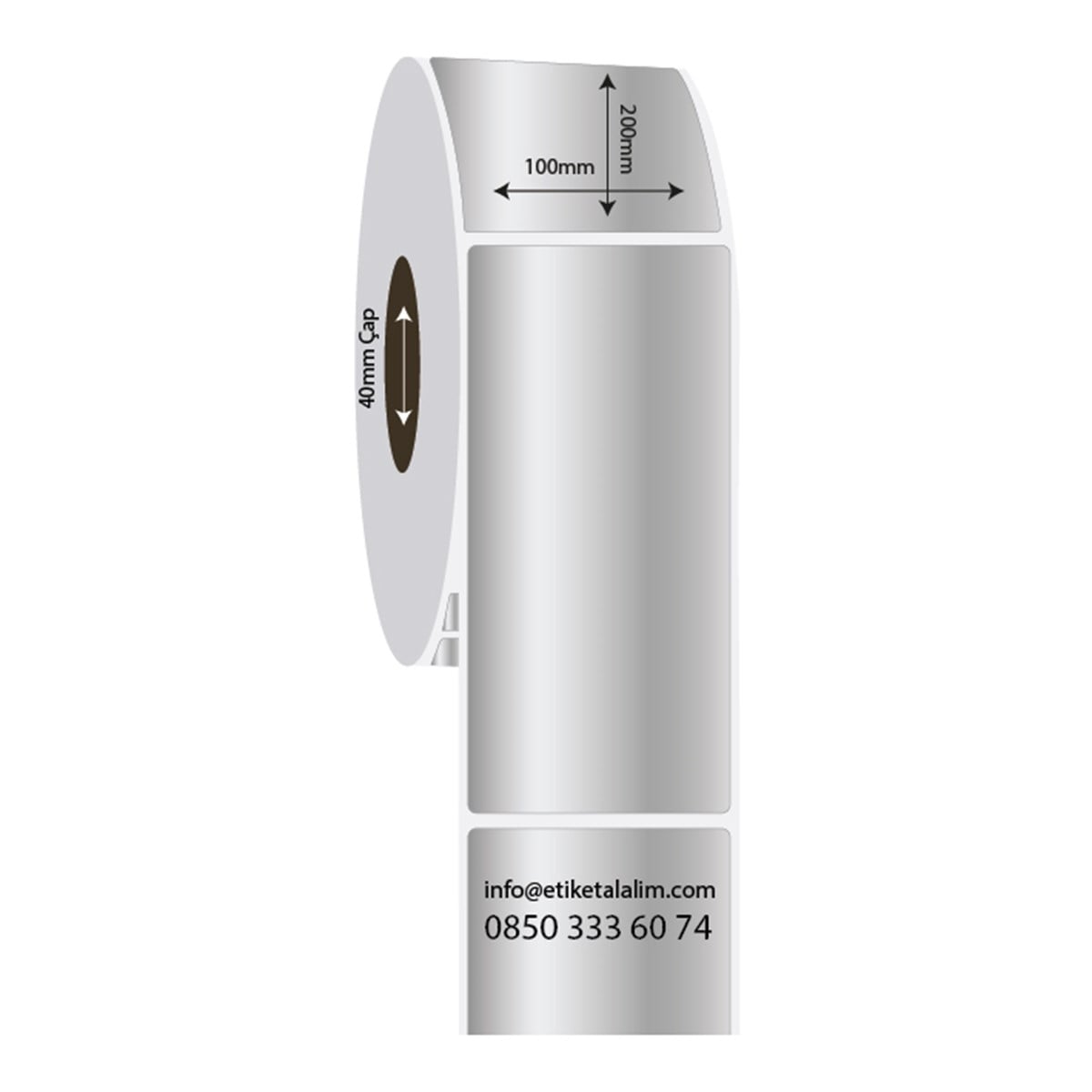 Silver Mat Etiket (Sticker)100mm x 200mm Silver Mat Etiket (Sticker)