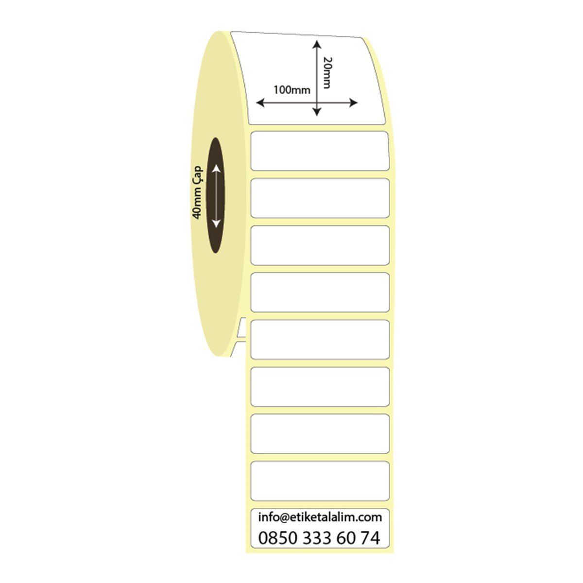 Vellum Etiket (Sticker)100mm x 20mm Vellum Etiket