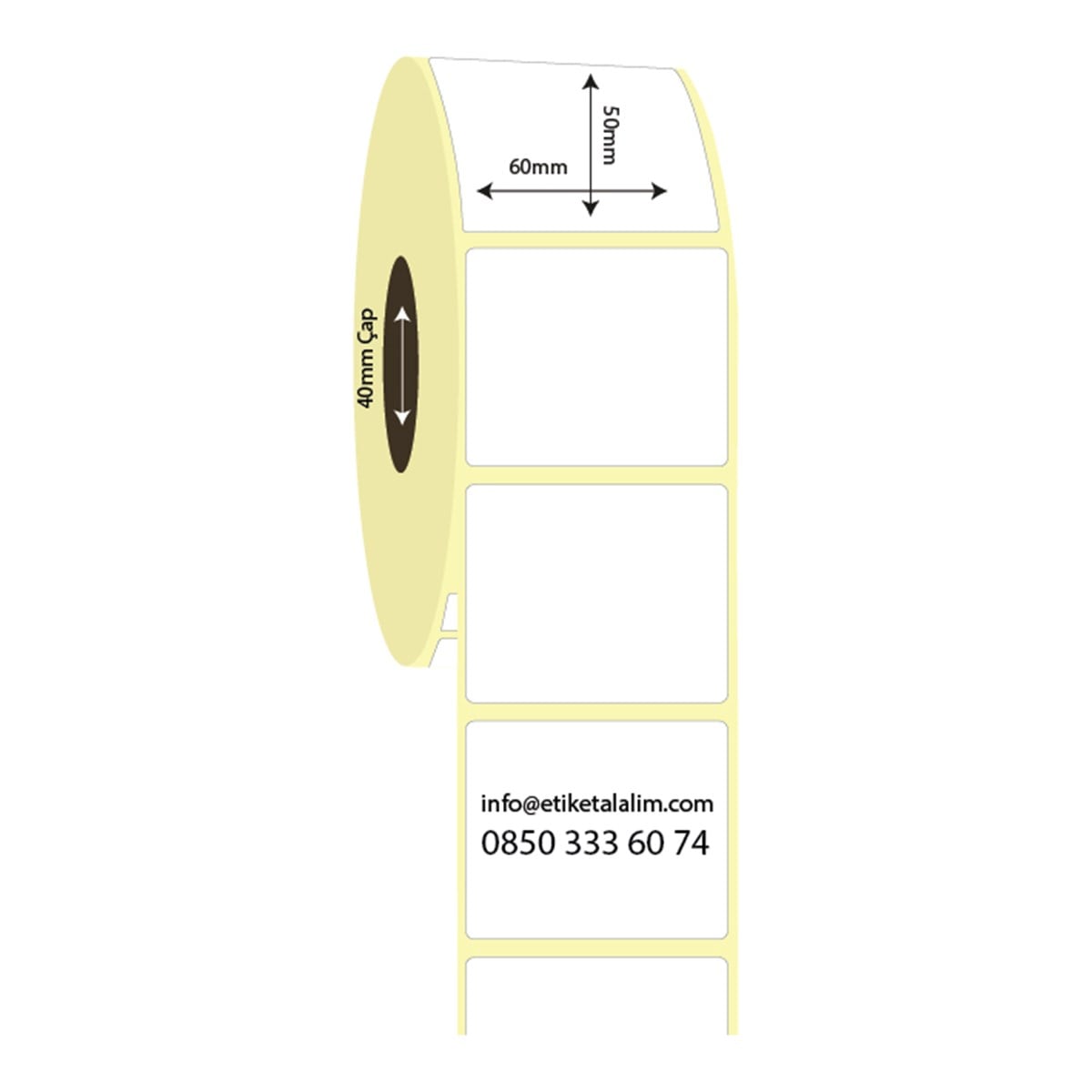Vellum Etiket (Sticker)60mm x 50mm Vellum Etiket (Sticker)