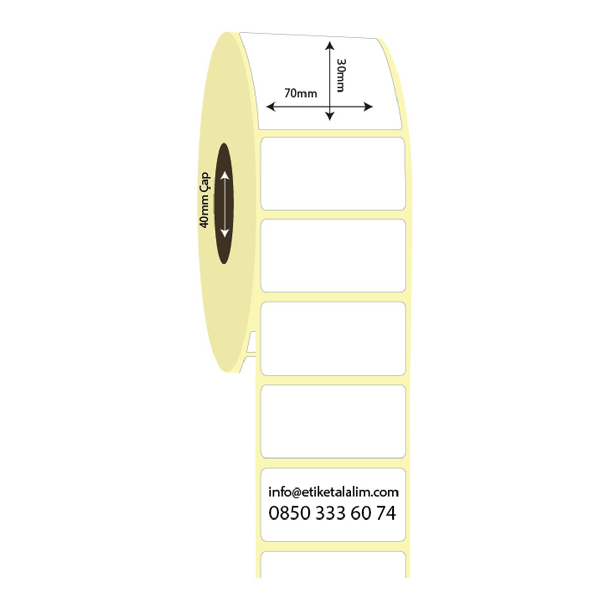 Vellum Etiket (Sticker)70mm x 30mm Vellum Etiket (Sticker)