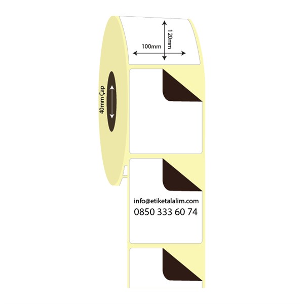 Kuşe Sürsajlı-Örtücü Etiket (sticker)100mm x 120mm Kuşe Sürsajlı Etiket