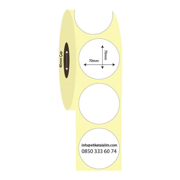 Lamine Termal (Sticker)70mm x 70mm Oval Lamine Termal Etiket (Sticker)