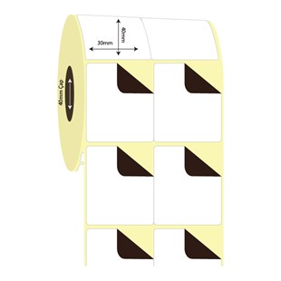 Kuşe Sürsajlı-Örtücü Etiket (sticker)30mm x 40mm 2'li Bitişik Kuşe Sürsajlı Etiket
