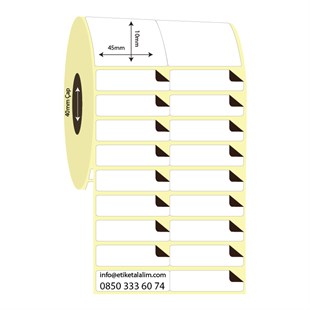 Kuşe Sürsajlı-Örtücü Etiket (sticker)45mm x 10mm 2'li Bitişik Kuşe Sürsajlı Etiket