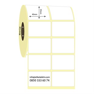Lamine Termal (Sticker)45mm x 35mm 2'li Ara Boşluklu Lamine Termal Etiket