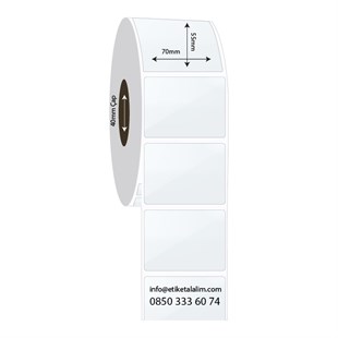 PP Şeffaf Etiket70mm x 55mm PP Şeffaf Etiket