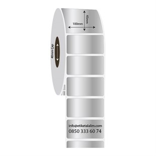 Silver Mat Etiket (Sticker)100mm x 45mm Silver Mat Etiket (Sticker)