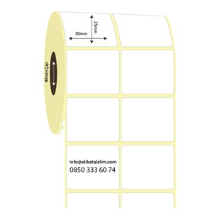 Termal Etiket (Sticker)30mm x 25mm 2'li Ara Boşluklu Termal Etiket