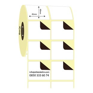 Termal Sürsajlı-Örtücü Etiket (sticker)45mm x 40mm 2'li Ara Boşluk Termal Sürsajlı Etiket