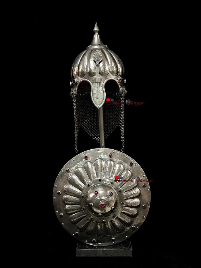 Ottoman Miniature War Helmet and Shield Set