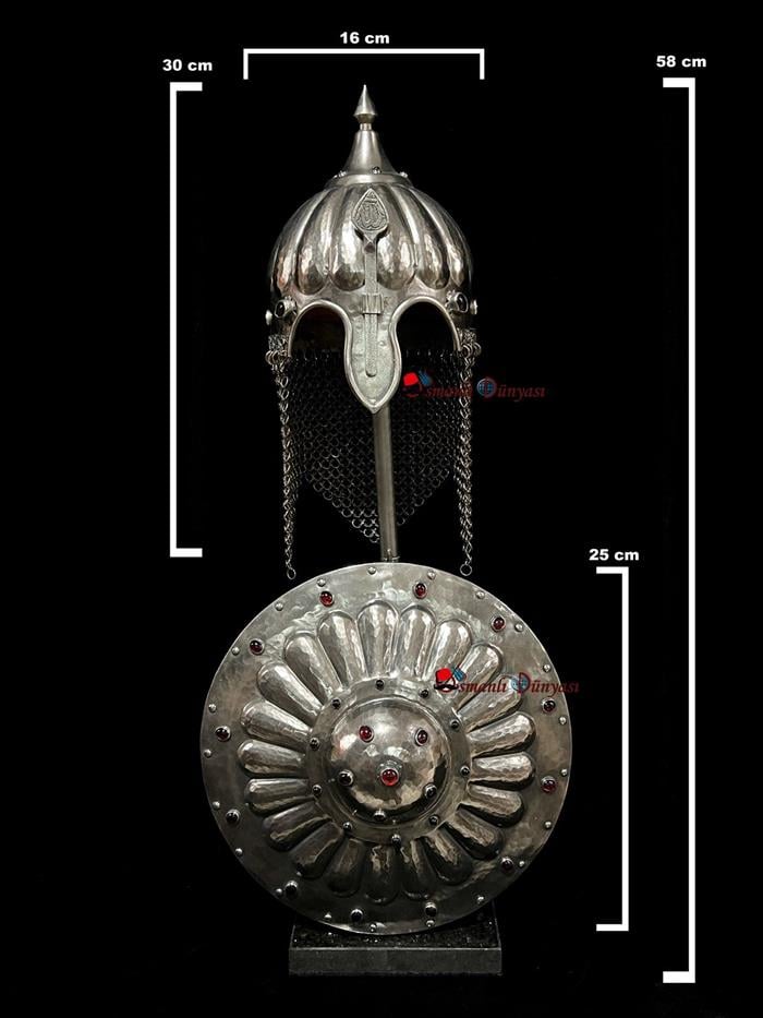 Ottoman Miniature War Helmet and Shield Set
