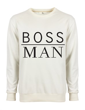 Boss Man Erkek Sweatshirt - Ekru