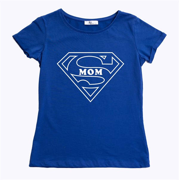 Super Mom Kadın Tişört - Mavi