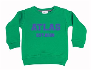 İsme Özel Old School Çocuk Sweatshirt - Yeşil
