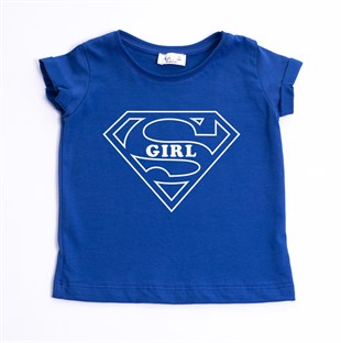 Super Girl Çocuk Tişört - Mavi