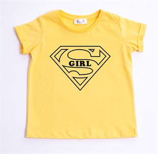 Super Girl Çocuk Tişört - Sarı