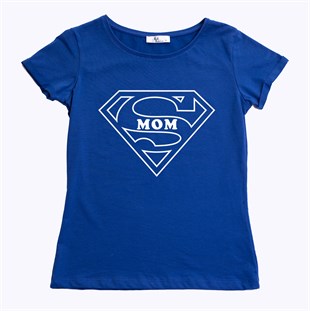 Super Mom Kadın Tişört - Mavi