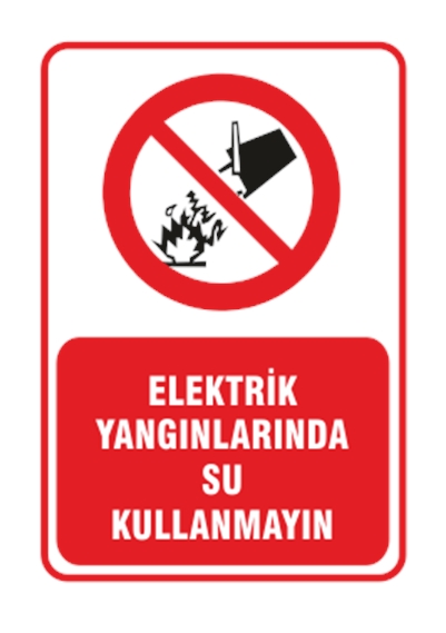 Elektrik Yangınlarında Su Kullanmayın