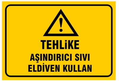 Tehlike Aşındırıcı Sıvı Eldiven Kullan