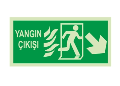 Yangın Çıkışı Sağ Aşağı Ok Lümen