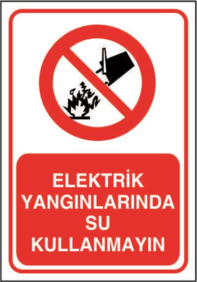 Elektrik Yangınlarında Su Kullanmayın