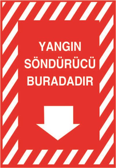 Yangın Söndürücü Buradadır Aşağı Ok