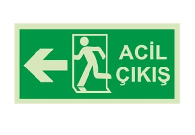 Acil çıkış Sol Ok Lümen