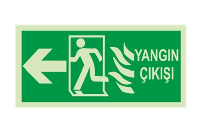 Yangın Çıkışı Sol Ok Lümen