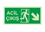 Acil Çıkış Sağ Aşağı Ok Lümen