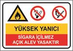 Yüksek Yanıcı Sigara İçilmez Açık Alev Yasaktır