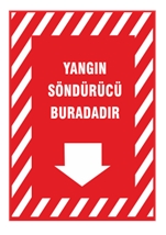 Yangın Söndürücü Buradadır Aşağı Ok