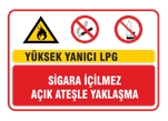 Yüksek Yanıcı Lpg Sigara İçilmez Ateşle Yaklaşma